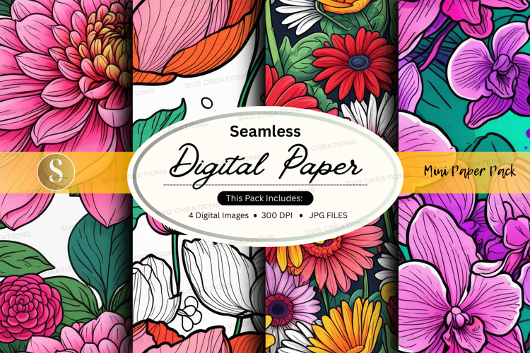 Seamless floral digital paper