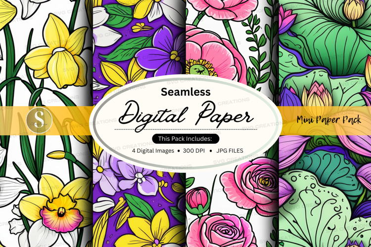 Seamless floral digital paper