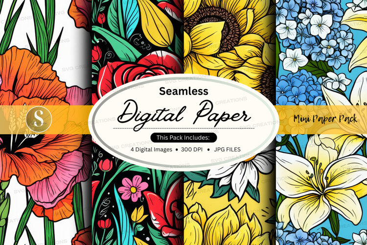 Seamless digital paper - floral pack (6516033)