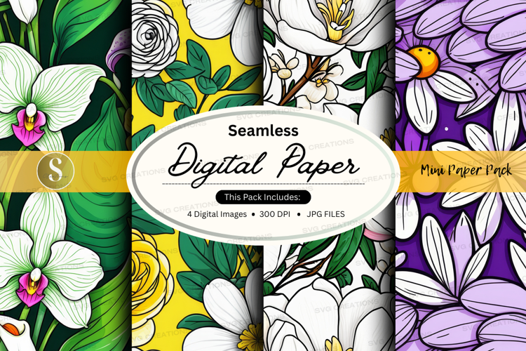 Seamless floral digital paper