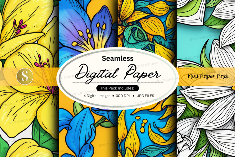 Seamless floral digital paper