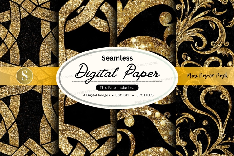 Golden celtic knot seamless pattern