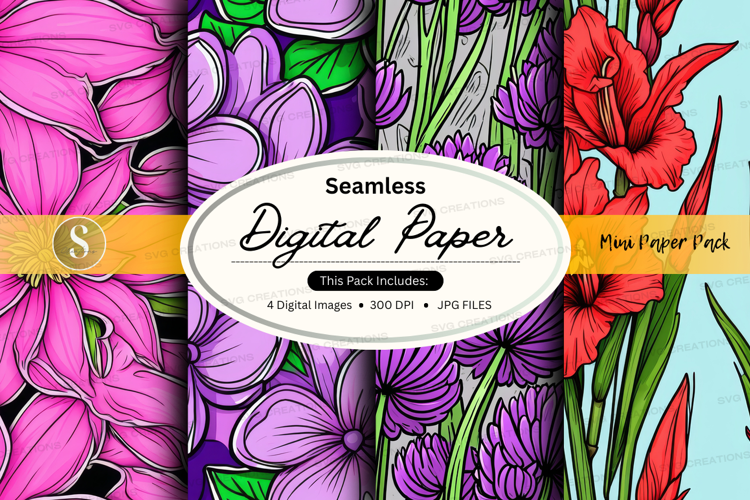 Seamless digital paper - floral collection digital paper