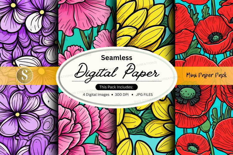 Seamless digital paper - floral collection example image 1