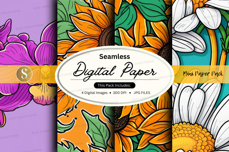 Sunflower Seamless Pattern Image 13