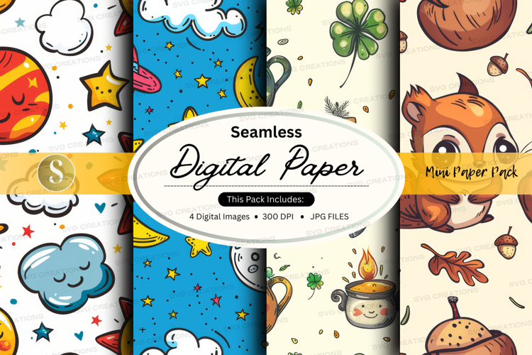 Seamless digital paper - mini paper pack digital paper
