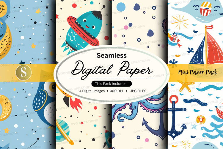 Space and nautical digital paper