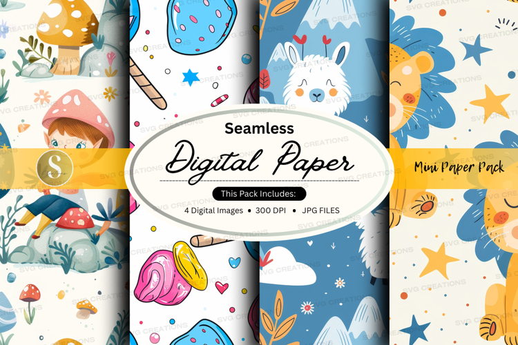 Seamless digital paper - mini paper pack digital paper example image 1