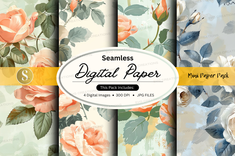 Seamless digital paper - floral collection digital paper