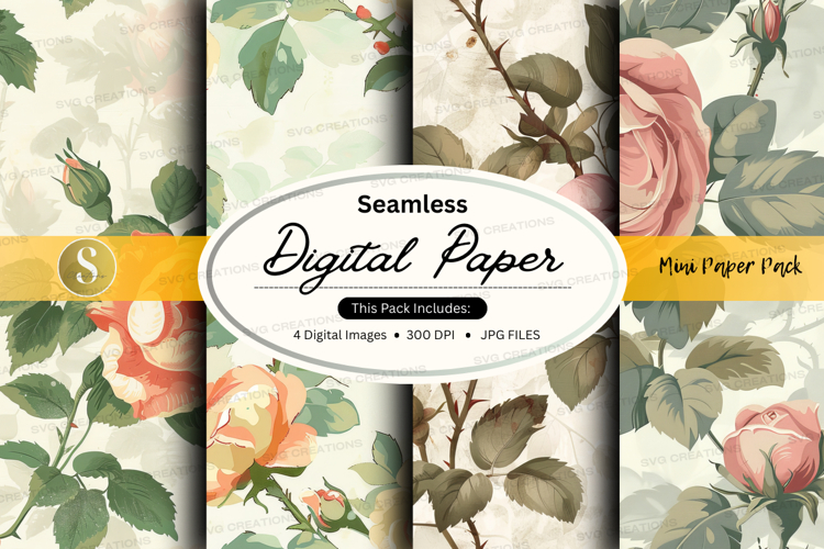 Seamless floral digital paper