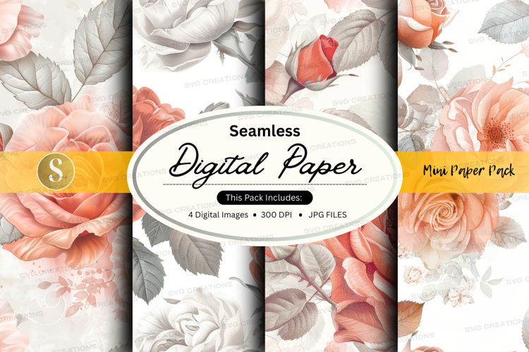 Seamless digital paper - watercolor roses