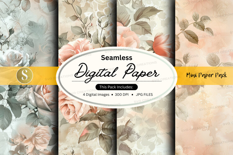 Seamless digital paper - vintage floral pack