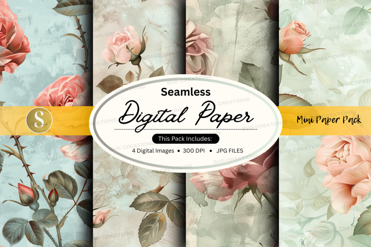Seamless digital paper - vintage roses