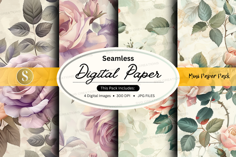 Seamless floral digital paper
