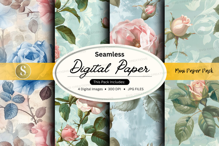 Seamless floral digital paper example image 1
