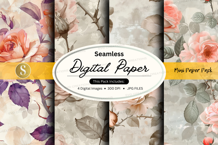Seamless floral digital paper pack (6520544)