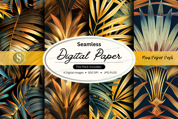 Seamless tropical leaves digital paper