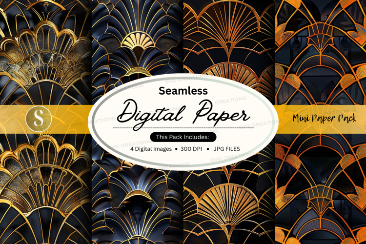 Seamless art deco digital paper