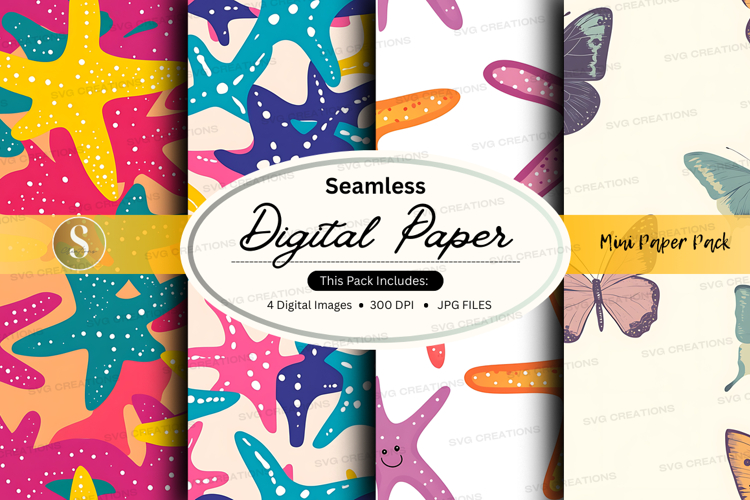 Seamless digital paper - marine life
