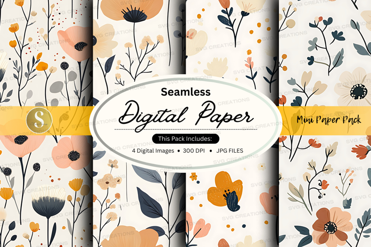 Seamless floral digital paper