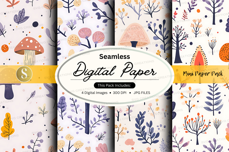 Seamless forest digital paper