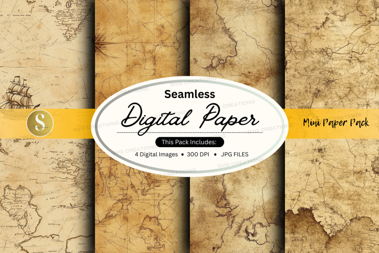 Seamless digital paper - vintage map pack