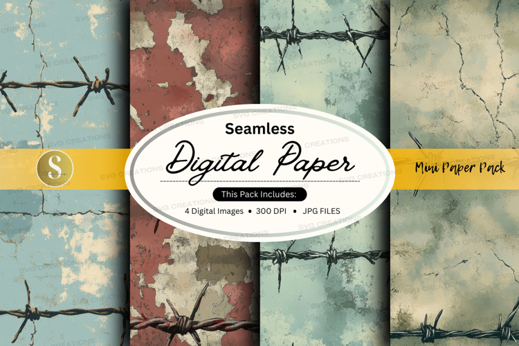 Seamless distressed wall digital paper
