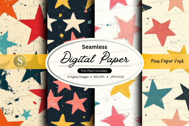 Seamless stars digital paper
