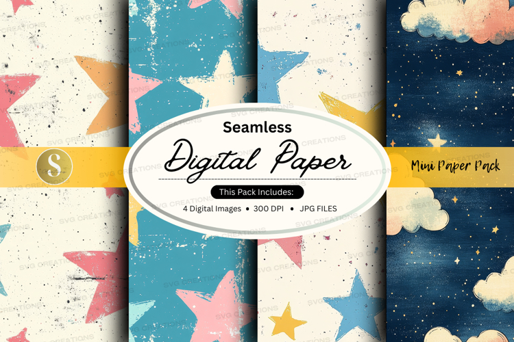 Seamless stars digital paper