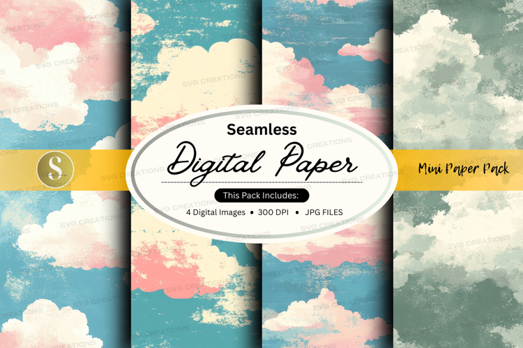 Seamless cloudy sky digital paper