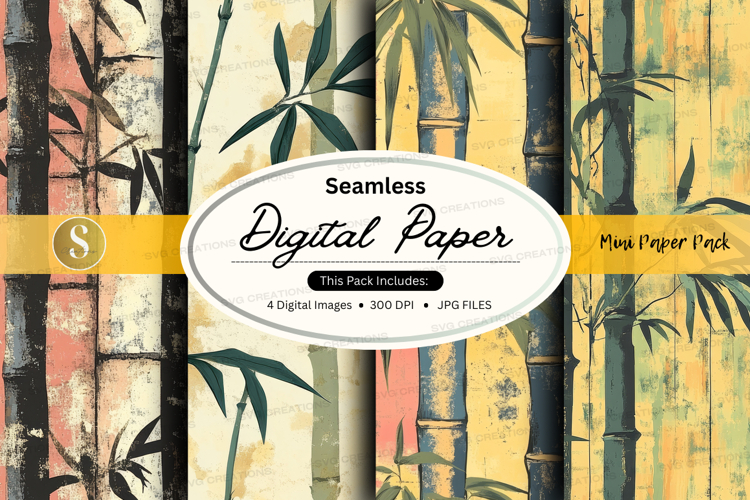 Seamless bamboo digital paper