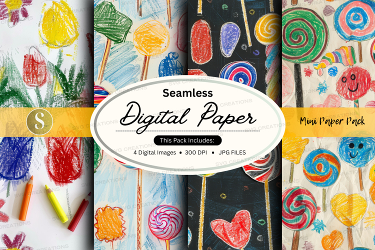 Seamless digital paper - lollipop pack digital paper