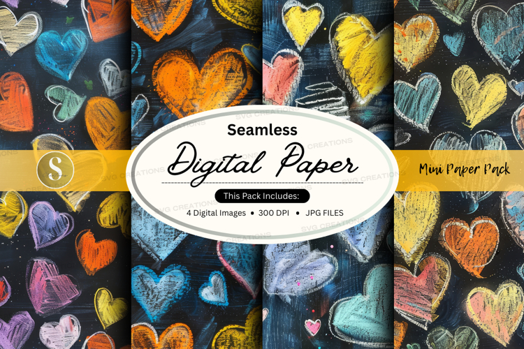 Seamless digital paper - heart pattern