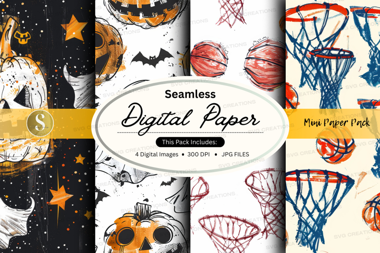 Halloween sports digital paper