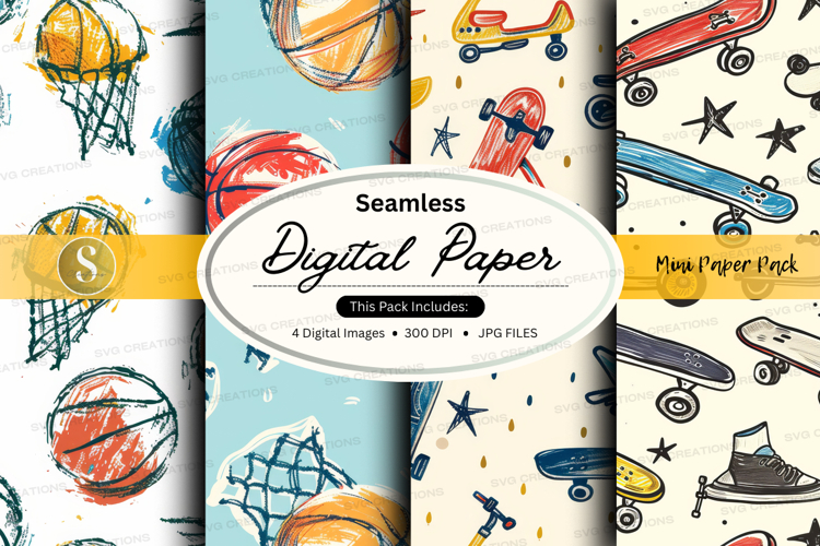Seamless digital paper - sports and adventure