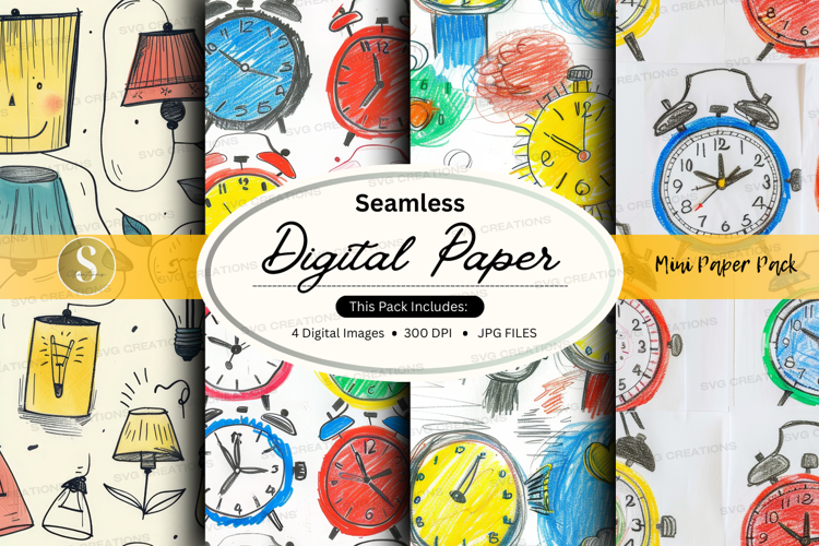 Seamless clock digital paper