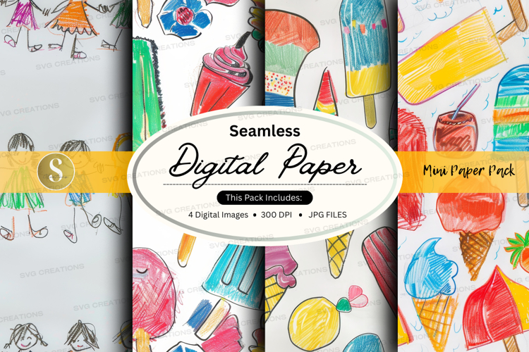 Seamless digital paper - summer treats