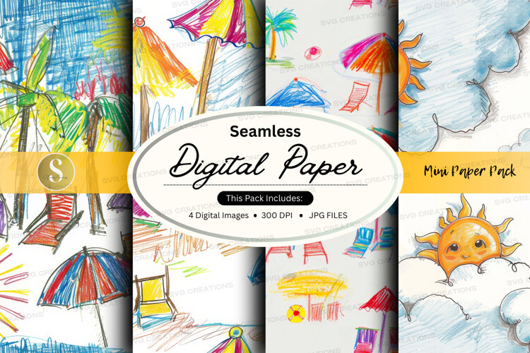 Seamless beach digital paper example image 1