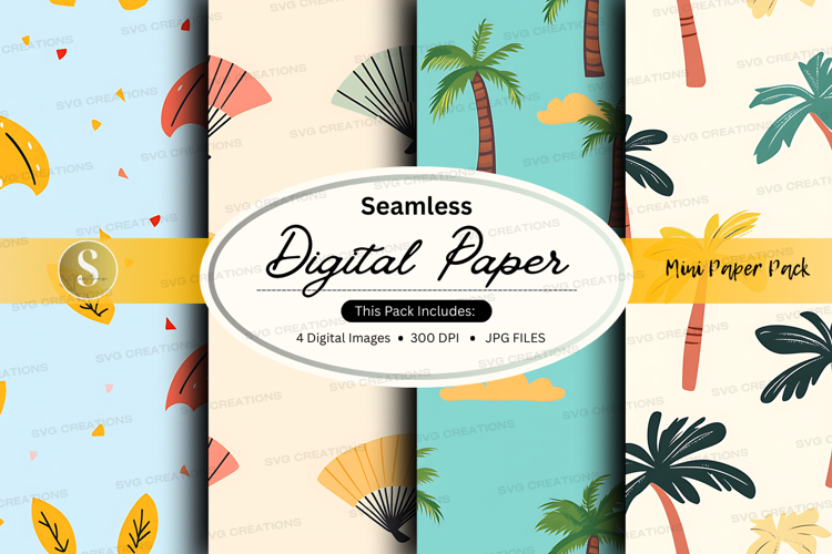 Seamless tropical digital paper