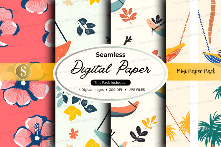 Seamless tropical digital paper