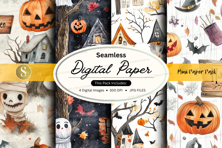 Halloween themed digital paper