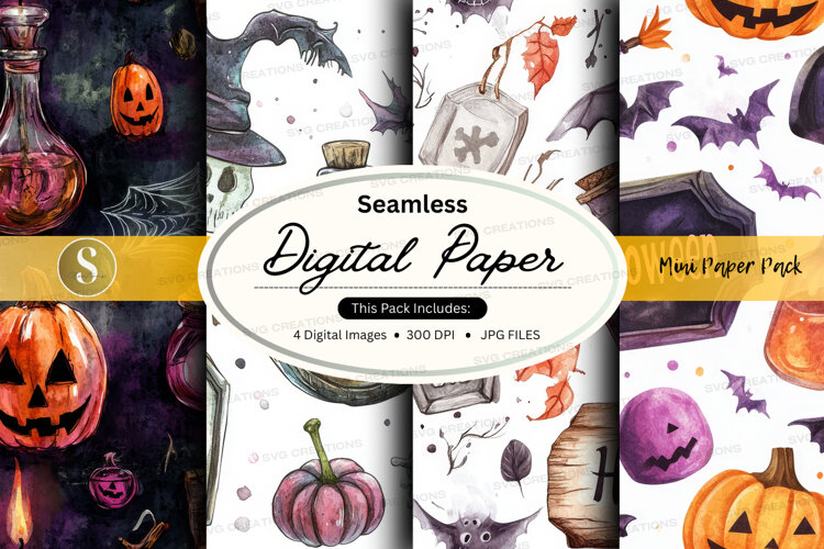 Halloween themed digital paper example image 1