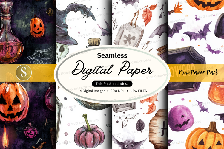 Halloween themed digital paper