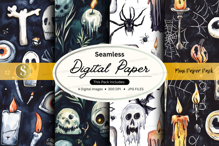Halloween themed digital paper example image 1