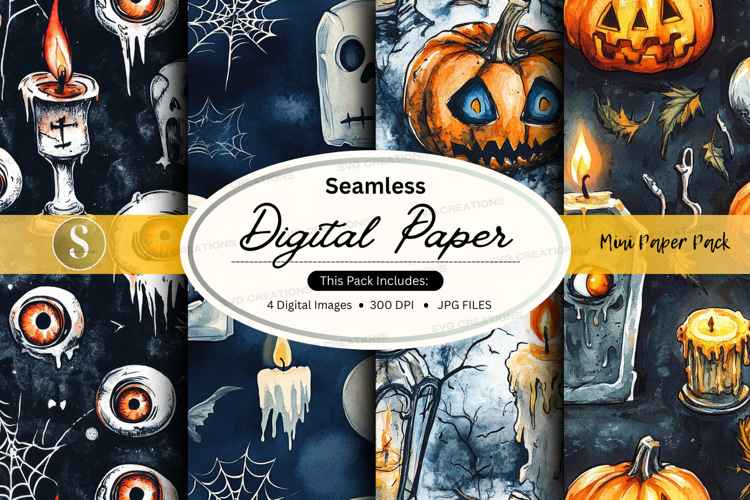 Halloween themed digital paper