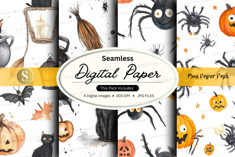 Halloween themed digital paper