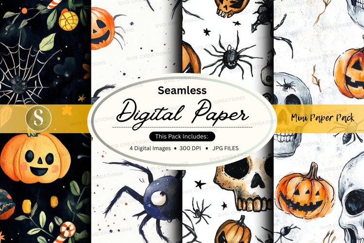 Halloween themed digital paper pack
