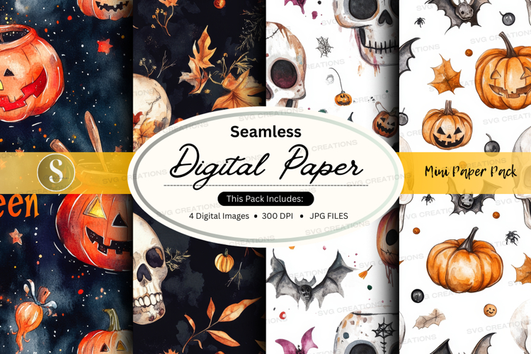 Halloween digital paper pack