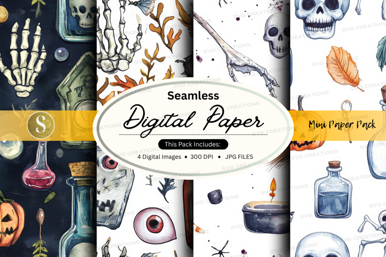 Seamless digital paper - halloween theme