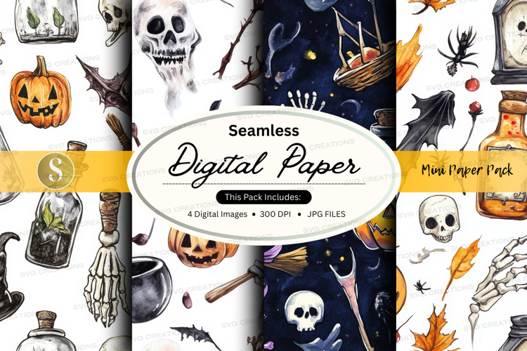 Halloween themed digital paper